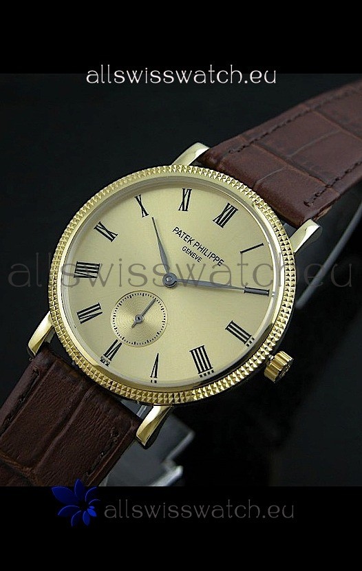 Patek Philippe Calatrava Japanese Mens Watch in Yellow Gold 