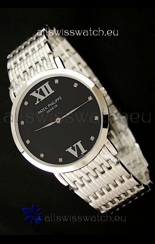 Patek Philippe Geneve Men Japanese Watch in Black Dial