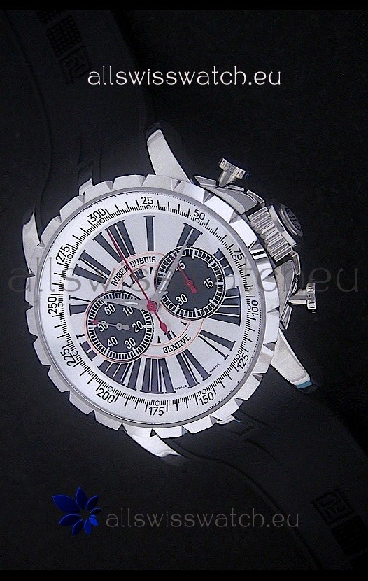 Roger Dubius Excalibur Chronoexcel Swiss Watch in White Dial