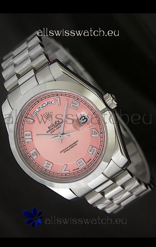 Rolex Day Date Japanese Replica Steel Watch in Champagne Dial