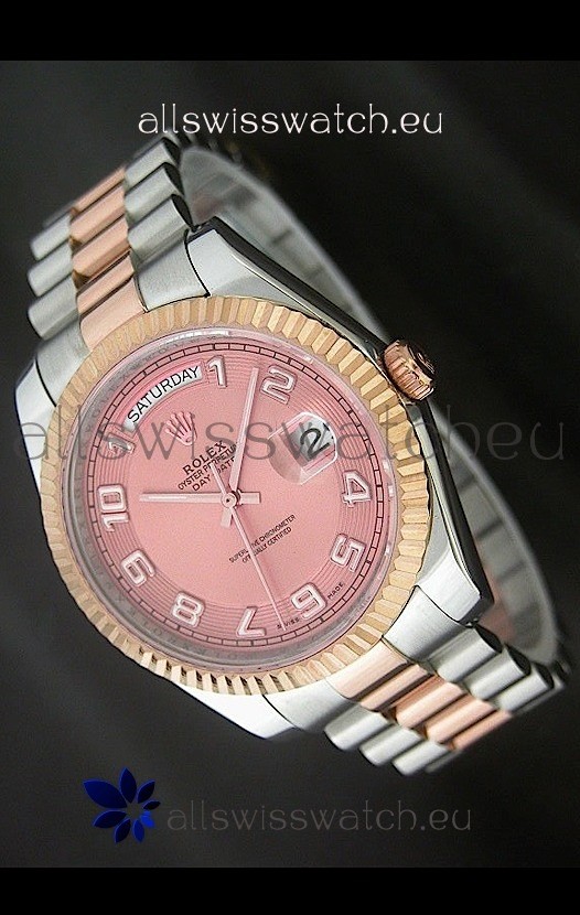 Rolex Oyster Perpetual Day Date II Japanese Replica Watch in Pink Dial