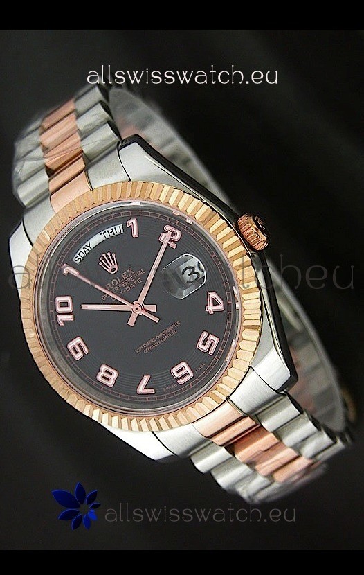Rolex Oyster Perpetual Day Date II Japanese Replica Watch in Black Dial