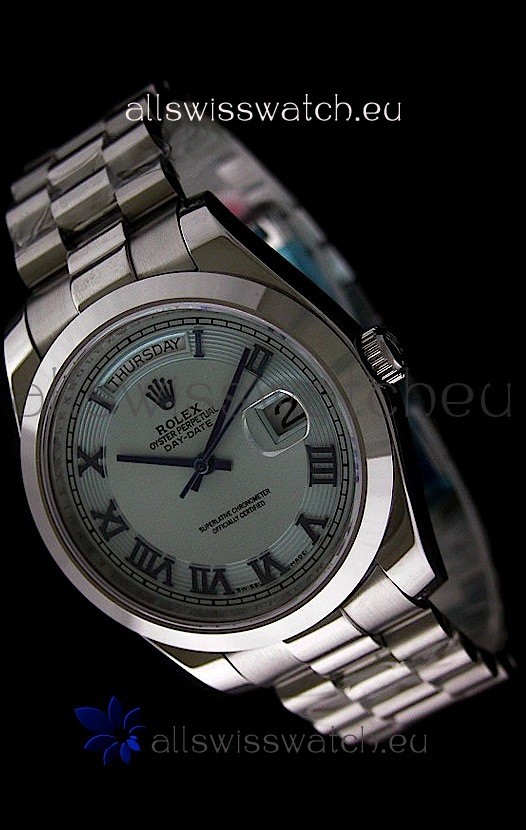 Rolex Oyster Perpetual Day Date II Japanese Replica Watch in Light Blue Dial