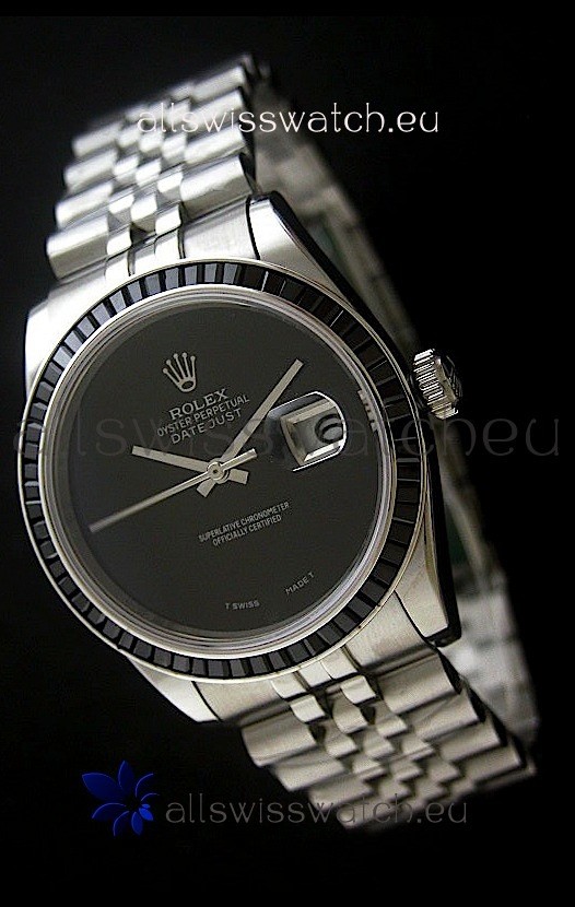 Rolex Datejust Japanese Replica Automatic Watch in Black Dial