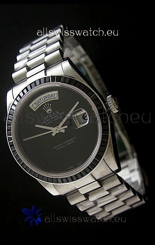 Rolex Day Date 2008 Japanese Replica Watch in Full Black Dial