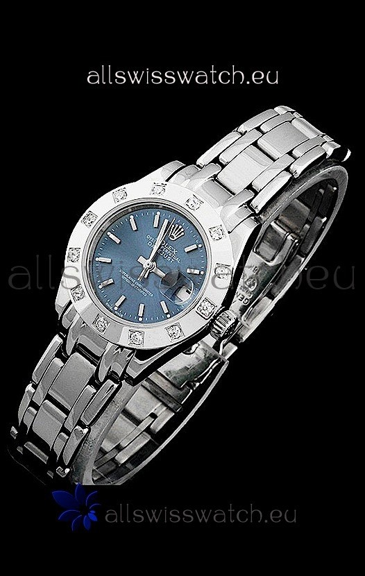 Rolex Datejust Ladies Japanese Replica Ladies Watch in Light Blue Dial