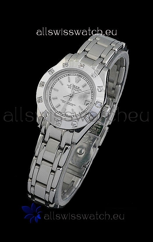 Rolex Datejust Ladies Japanese Replica Ladies Watch in Silver White Dial