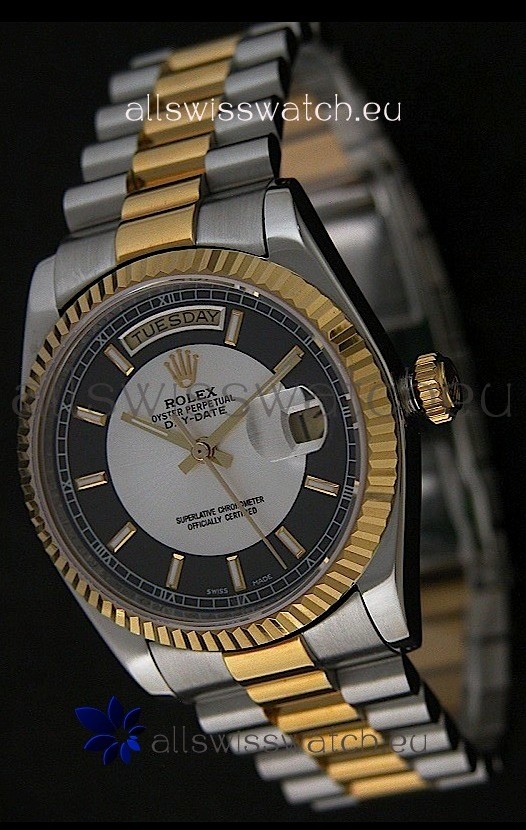 Rolex Day Date Just swiss Replica Two Tone Gold Watch 