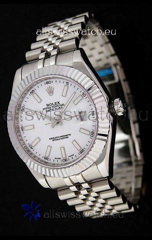 Rolex DateJust Japanese Replica Watch in White Dial