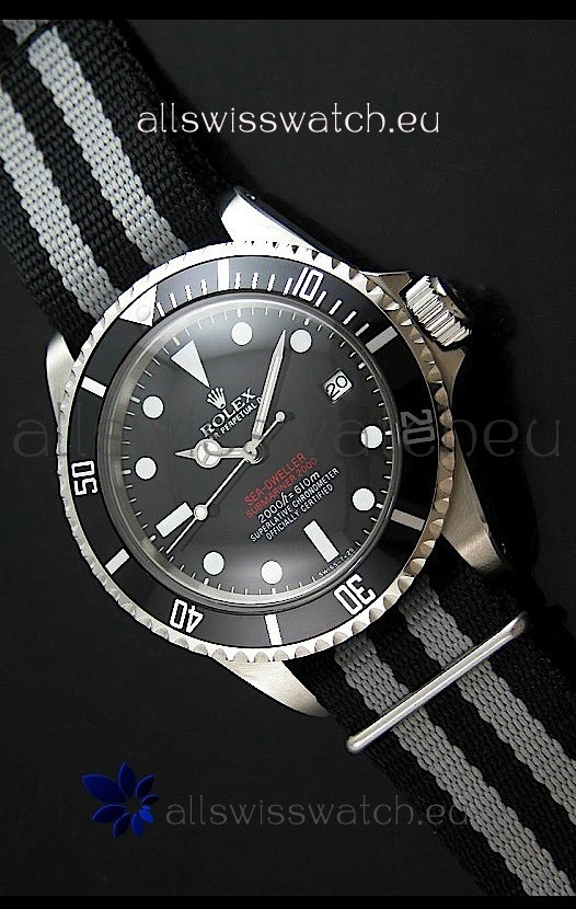 Rolex Oyster Vintage Date Sea-dewller Submariner Japanese Replica Watch in Black Dial