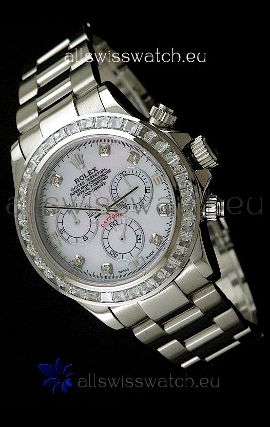 Rolex Oyster Perpetual Cosmograph Daytona Swiss Replica Watch in White Dial