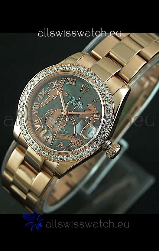 Rolex Oyster Perpetual Date Just Lady Swiss Rose Gold Watch