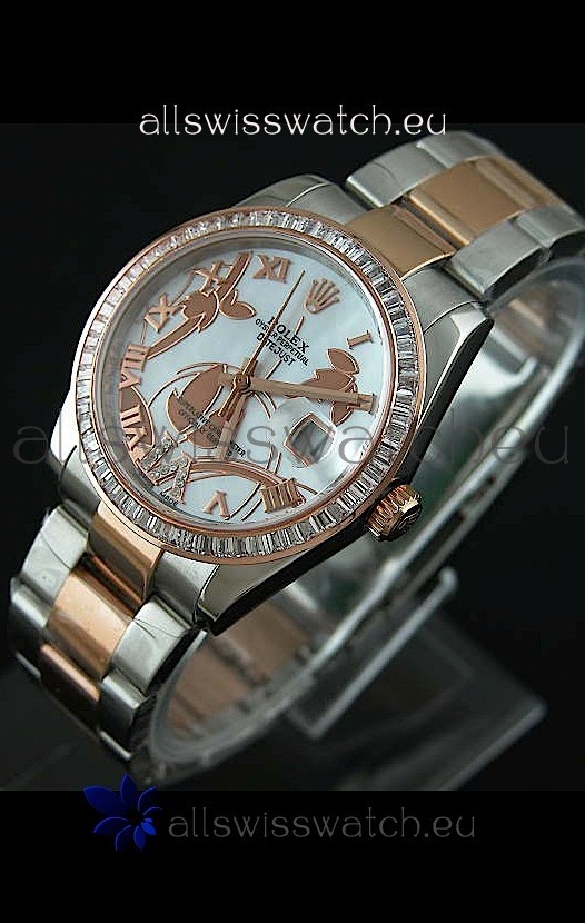 Rolex Oyster Perpetual Date Just Lady Two Tone Rose Gold Watch