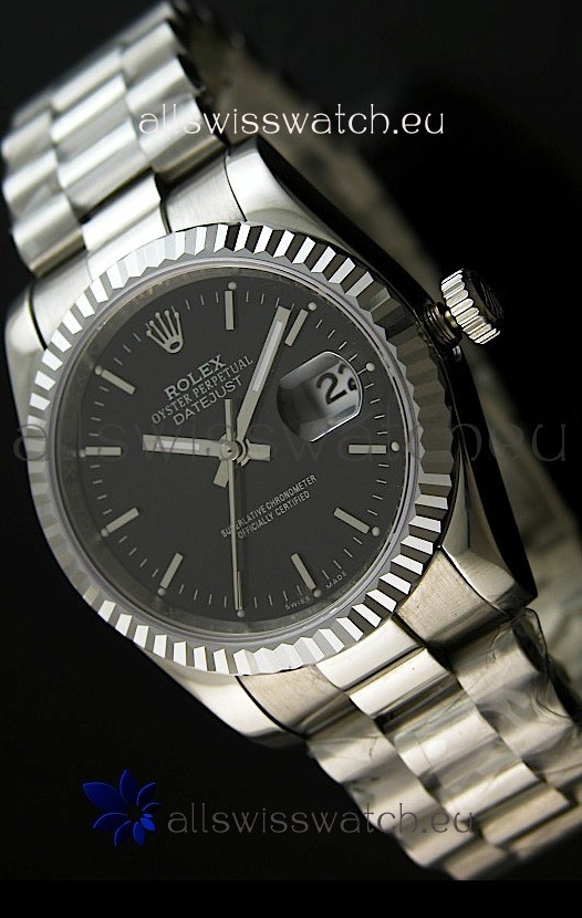 Rolex Replica Datejust Mens Japanese Watch in Black Dial - 41MM