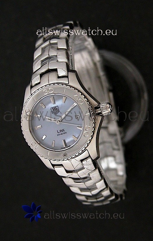 Tag Heuer Link Swiss Ladies Watch in Mother of Pearl Blue Dial