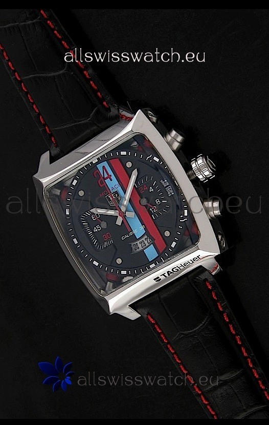 Tag Heuer Monaco Twenty Four Concept Chronograph Watch in Black Dial