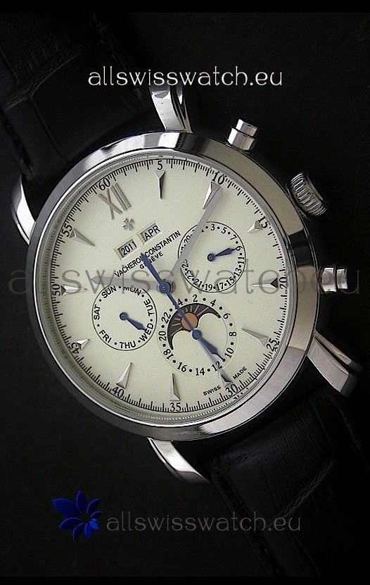Vacheron Constantin Perpetual Calendar Japanese Watch in White Dial
