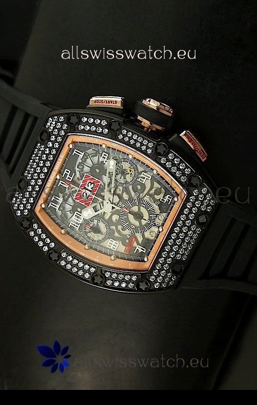 Richard Mille Filippe Massa Edition Titanium Swiss Watch in PVD/Pink Gold Case