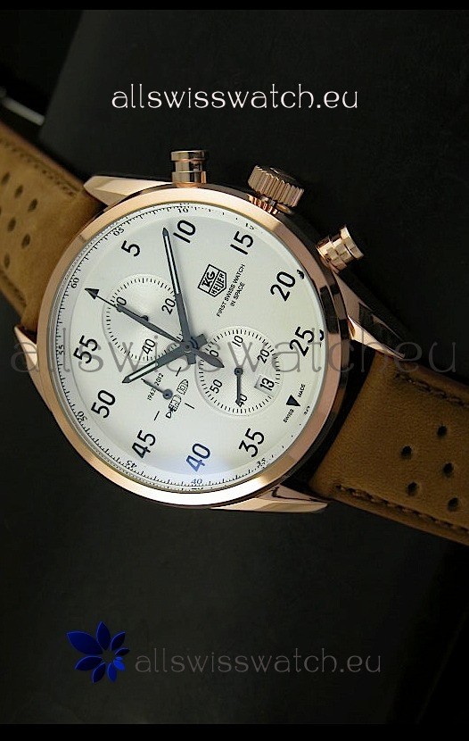 Tag Heuer Carrera 1887 SpaceEX Edition Japanese Quartz Watch in Pink Gold