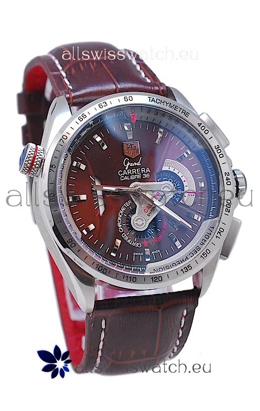 Tag Heuer Grand Carrera Calibre 36 Japanese Automatic Watch in Brown Face