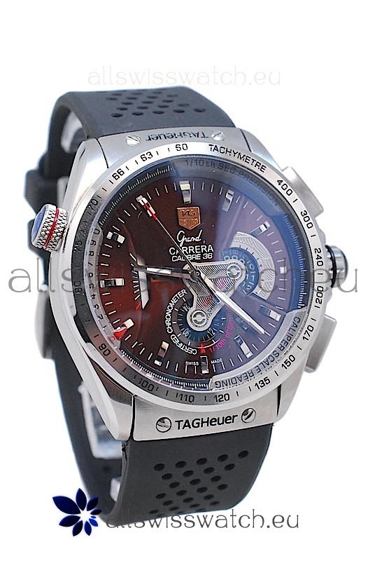 Tag Heuer Grand Carrera Calibre 36 Japanese Automatic Watch in Rubber Strap