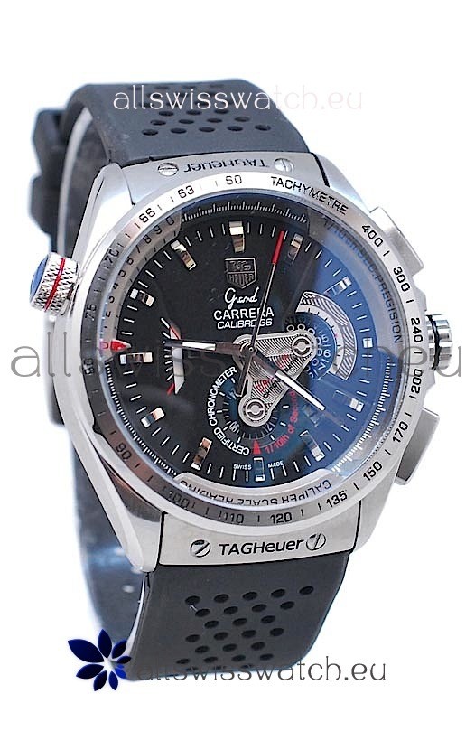Tag Heuer Grand Carrera Calibre 36 Japanese Automatic Watch in Black Dial