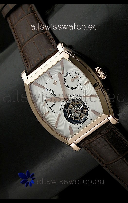 Vacheron Constantin Power Reserve Tourbillon Swiss Watch in Rose Gold