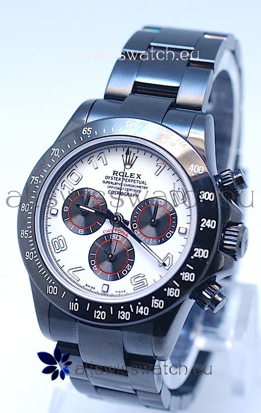 Rolex Cosmograph Project X Editions Black Out Daytona Swiss Replica Watch in Silver Dial