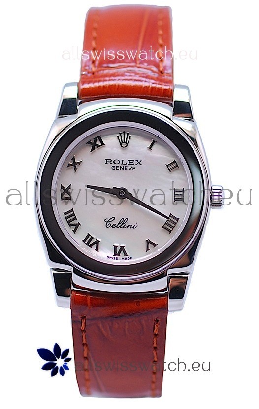 Rolex Cellini Cestello Ladies Swiss Replica Watch in Pearl Dial