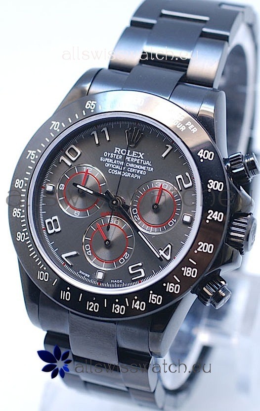 Rolex Cosmograph Project X Editions Black Out Daytona Swiss Replica Watch in Grey Dial