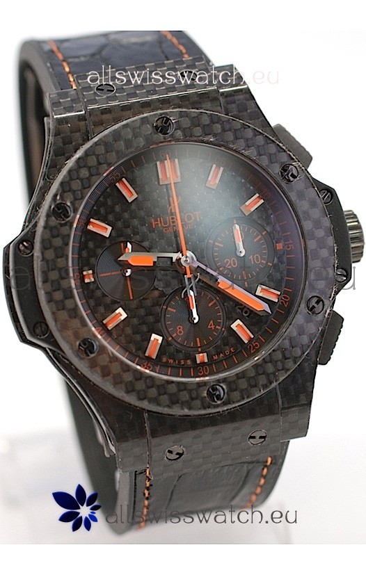 Hublot Big Bang All Carbon Swiss Replica Watch in Orange