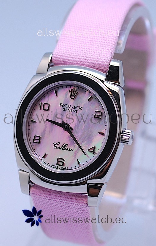 Rolex Cellini Cestello Ladies Swiss Pink Watch in Pearl Face