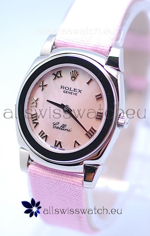 Rolex Cellini Cestello Ladies Swiss Pink Watch in Roman Markers