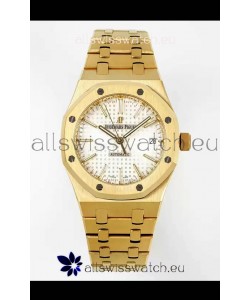 Audemars Piguet Royal Oak 37MM White Dial Yellow Gold Watch in 3120 Movement - 1:1 Mirror Replica