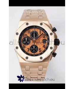 Audemars Piguet Royal Oak Offshore Champange Dial Chronograph 1:1 Mirror Replica Watch - Rose Gold 