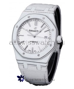 Audemars Piguet Royal Oak Ref.15400 Forged Carbon Casing Watch White Dial in 1:1 Mirror Replica