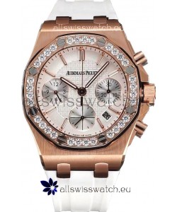 Audemars Piguet Royal Oak Offshore Rose Gold White Dial Chronograph 37MM - Swiss Replica Watch 