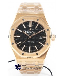 Audemars Piguet Royal Oak 15400 41MM Rose Gold Black Dial Super Clone Replica Watch 