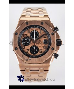 Audemars Piguet Royal Oak Offshore Rose Gold BRICK Dial 1:1 Super Clone Replica Watch - 904L Steel