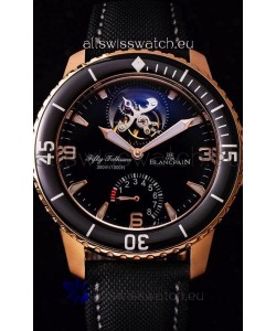 Blancpain Fifty Fathoms Tourbillon 8 Jours 1:1 Mirror Swiss Replica Watch in Rose Gold Casing