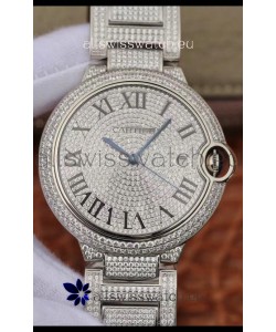 Ballon De Cartier Swiss Automatic Watch with Diamonds Embedded Dial and Casing - 42MM