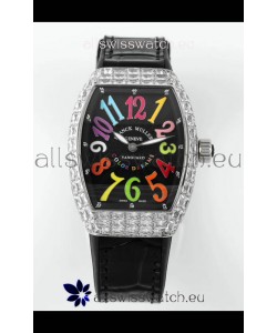Franck Muller Vanguard V32 Black Dial - Color Dreams with Diamonds Casing Swiss Replica