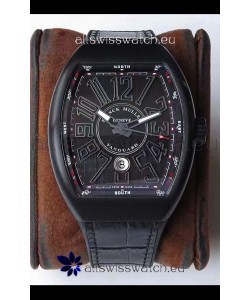 Franck Muller Vanguard DLC Coated Casing Black Indexes Swiss Watch