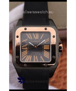 Cartier Santos Titanium Casing Watch in Rose Gold Bezel 1:1 Mirror Quality - Automatic Movement