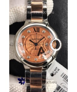 Ballon De Cartier Swiss Quartz 1:1 Mirror Quality 28MM in Two Tone Rose Gold Strap