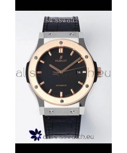 Hublot Classic Fusion Two Tone Black Dial 42MM Swiss Replica Watch 1:1 Mirror Quality