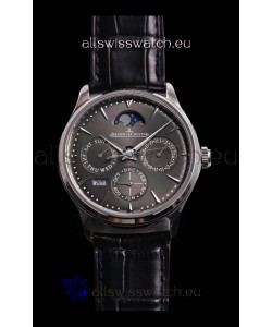 Jaeger LeCoultre Master Ultra Thin Perpetual Swiss Replica Watch in Grey Dial 