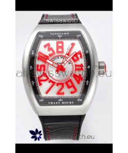Franck Muller Vanguard Crazy Hours in Stainless Steel - White Dial Swiss Replica Watch 