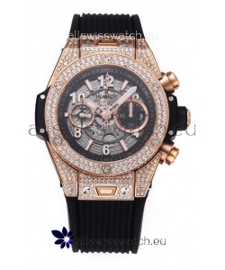 Hublot Big Bang Unico Rose Gold Diamonds Casing 1:1 Mirror Edition Swiss Replica Watch