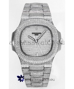 Patek Philippe Nautilus 5711/A Swiss Replica Watch 1:1 Mirror Replica in 904L Steel Diamonds Casing